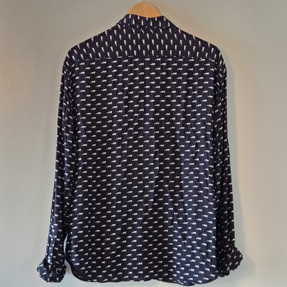 The Kooples Paris Jaguar Print Men's Long Sleeve Lightweight Shirt Size XL - Picture 15 of 16